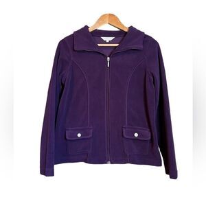 Northern reflections purple fleece zip up sweater‎